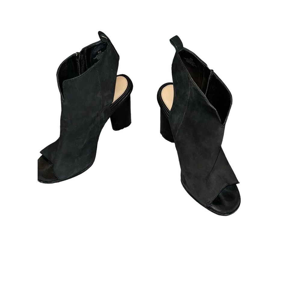 Gianni Bini Womens Sz 8 Suede Ankle‎ Booties Black Zip Side Block Heels